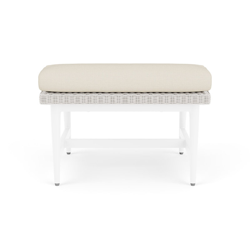 Cascade Outdoor Ottoman, Sailcloth Sailor, White