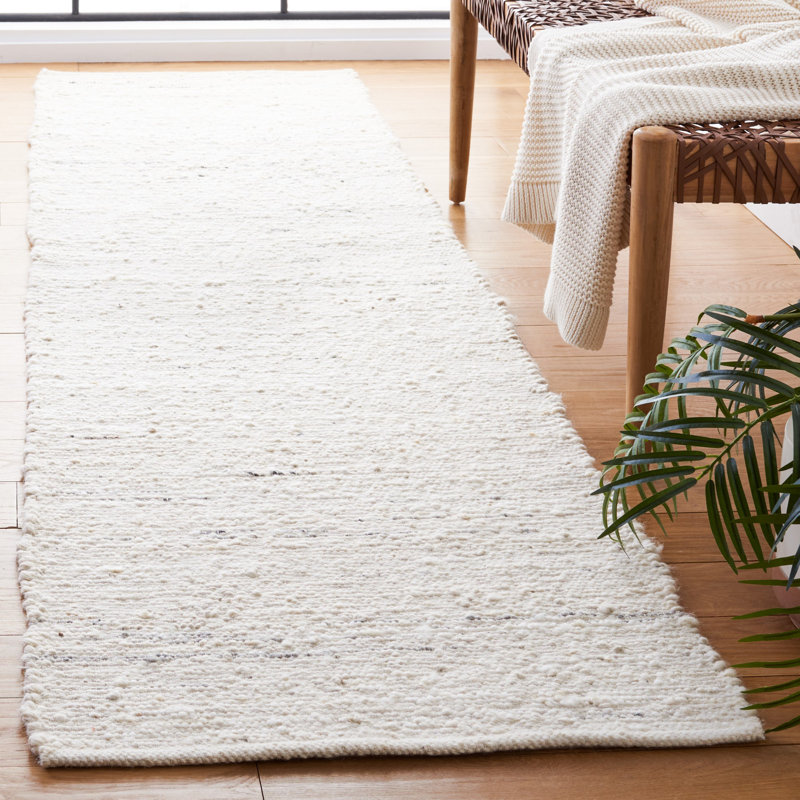 Blairsville Ivory Wool Flat Woven by Hand, Runner 2'3" x 7'