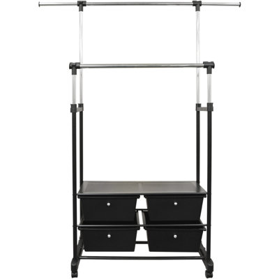 Adjustable Rolling Clothing Rack
