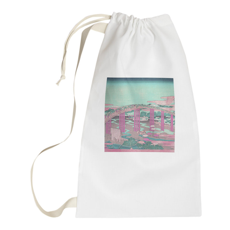 Sac à linge Japanese Bridge, Grand (H 76,5 po x l 29,5 po x 1,5 po), Rose