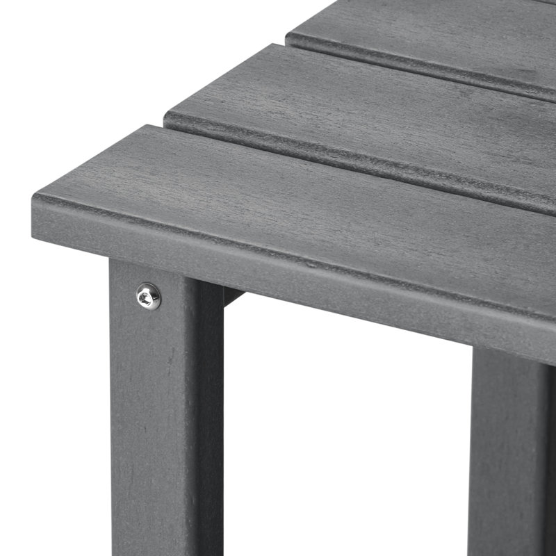 Ensemble de 5 chaises d'extérieur en poly Adirondack avec table d'appoint et repose-pieds, Gris