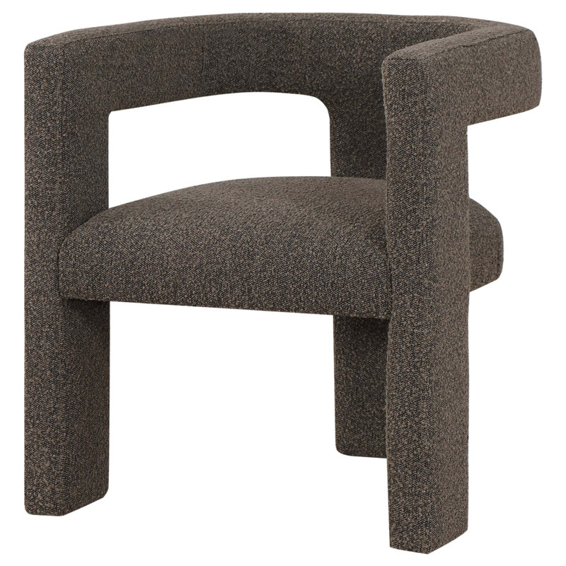 Chaise d'appoint rembourrée Boucle, Chocolat