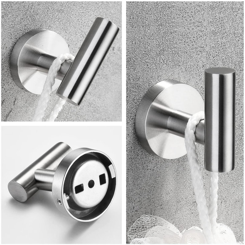 Sus304 Stainless Steel Bathroom Hardware 3, Brushed Nickel, Bath Shower Fixtures (Toilet Paper Holder, Towel Bar, Robe Hook Dependable (Robe Hook, Toilet Bar