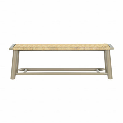 Farmhouse Modern Solid Wood Rattan Bench