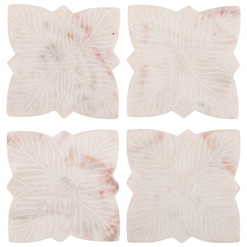 Marble Square 4 Piece Coaster Set