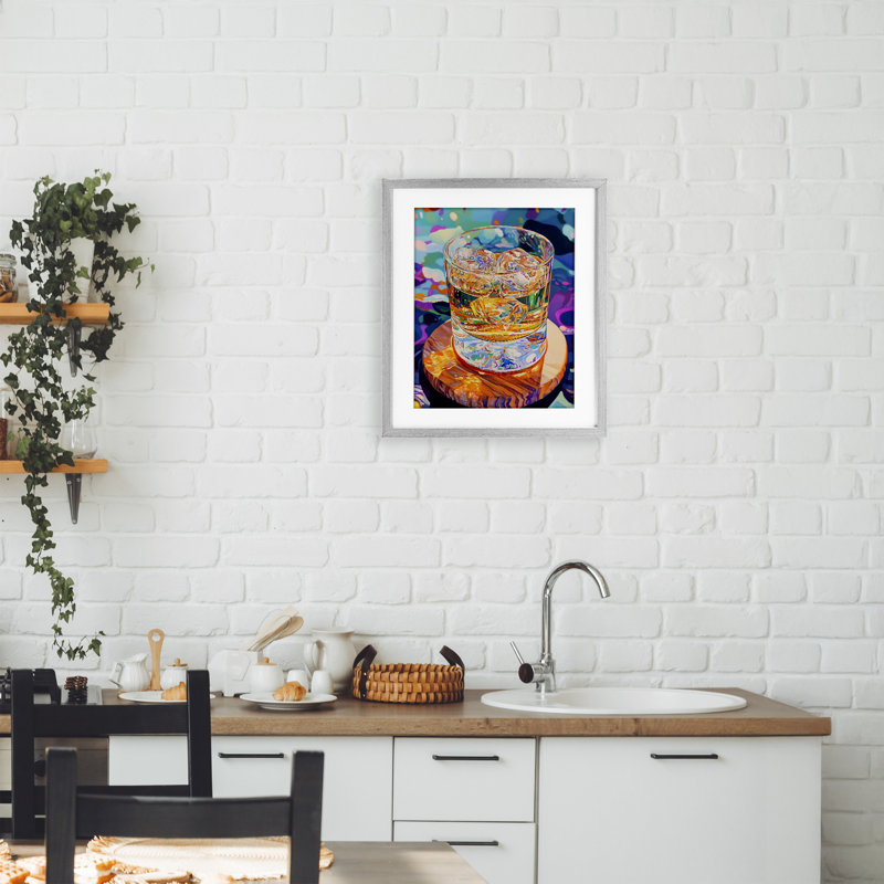 «Ice Cold Glass Reflections», reproduction encadrée sous verre, design by Creative Studio, 16 x 13