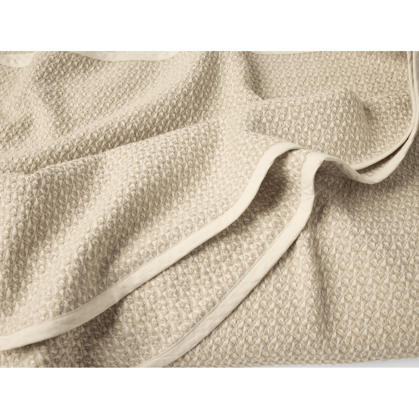 Cotton Honeycomb / Waffle Throw Blanket, 66" W x 90" L, Undyed Oyster