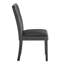 Chaise de salle à manger 2 pièces avec similicuir, dossier uni, design contemporain, teinte noir anthracite, forme carrée, base en bois d'hévéa, coussin en mousse pour la décoration intérieure, noir, forme, coussin, utilisation
