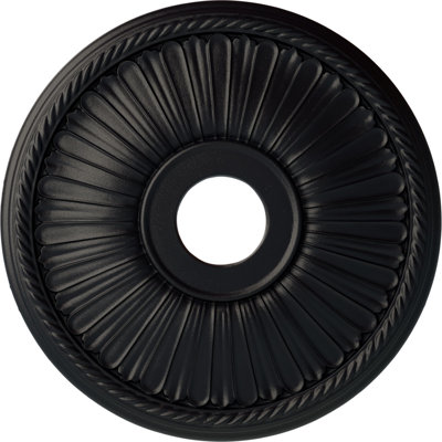 Endurathane Berkshire Ceiling Medallion, 20 1/8"OD x 3 7/8"ID x 1 7/8"P (Fits Canopies up to 6 3/8"), Hand-Painted Steel Gray Finish