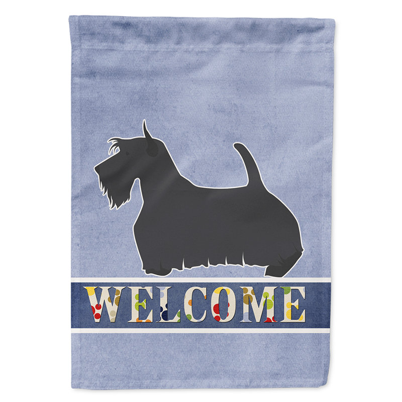 Polyester 2 côtés 40 x 28 po welcome drapeau maison, Terrier écossais