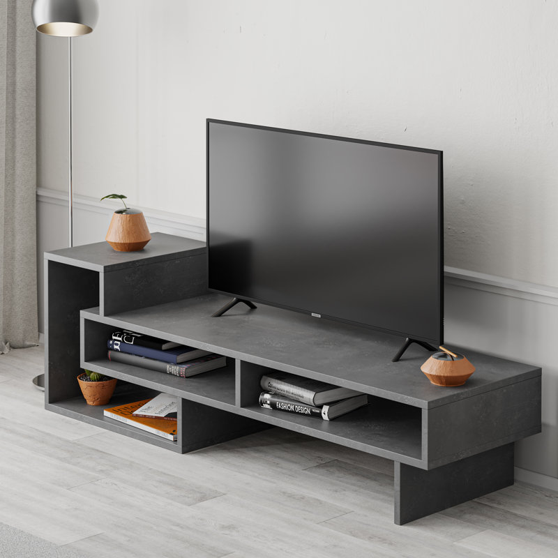 St Philips Marsh TV Stand with Multi-Compartment Storage for TVs up to 43", Retro Grey