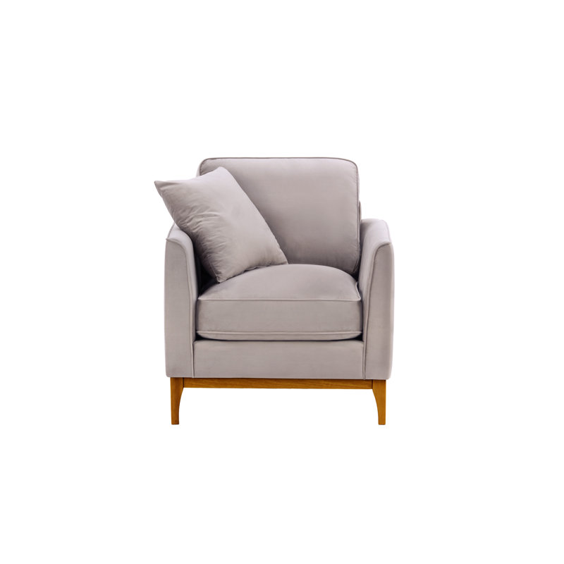 Jaar Upholstered Armchair, Elephant, Walnut
