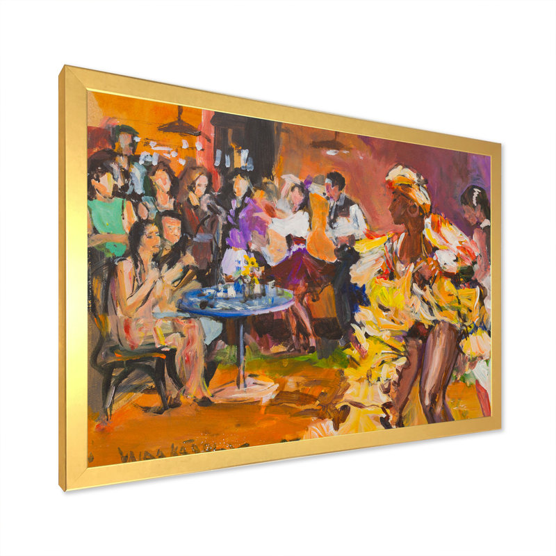 Dance Party Passionate - reproduction d'art sur toile, H 8 po x l 12 po x P 1 po, Toile encadrée dorée