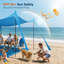 10 pi. X 10 pi Pare-soleil de plage Easy Pop Up avec protection UVF 50+ avec poteaux de stabilité au vent et sacs de sable-129412408-129412406