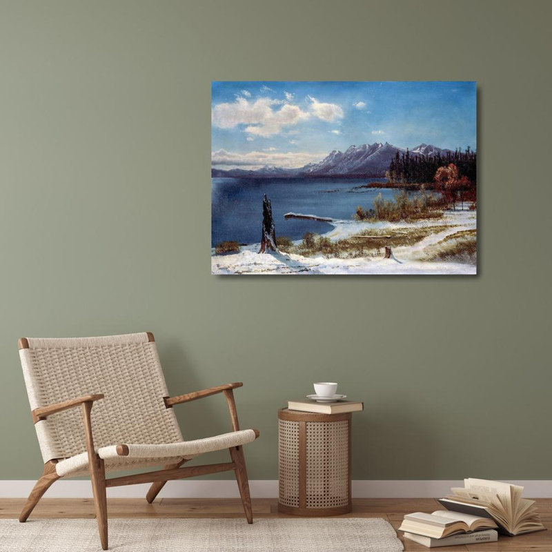 Alcott Hill® Bierstadt, Albert Gallery Wrapped Canvas Art Titled: Lake Tahoe in winter