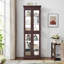 Armoire vitrée éclairée vitrine de rangement vitrine à jouets en bois pour la cuisine du salon-1364223818