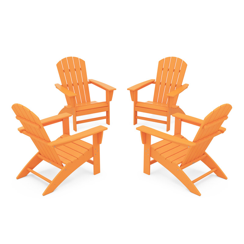 Ensemble de conversation POLYWOOD Nautical Adirondack, Tangerine