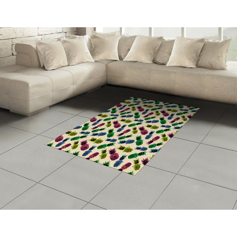 Indie High Density Long Fiber Poly Threads Decorative Area Rug Carpet, Rectangle 4' x 5'8"