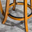 Tabouret pivotant de 24 po à hauteur de comptoir avec dossier à lattes - Finition naturelle, tissu gris anthracite-2001400105