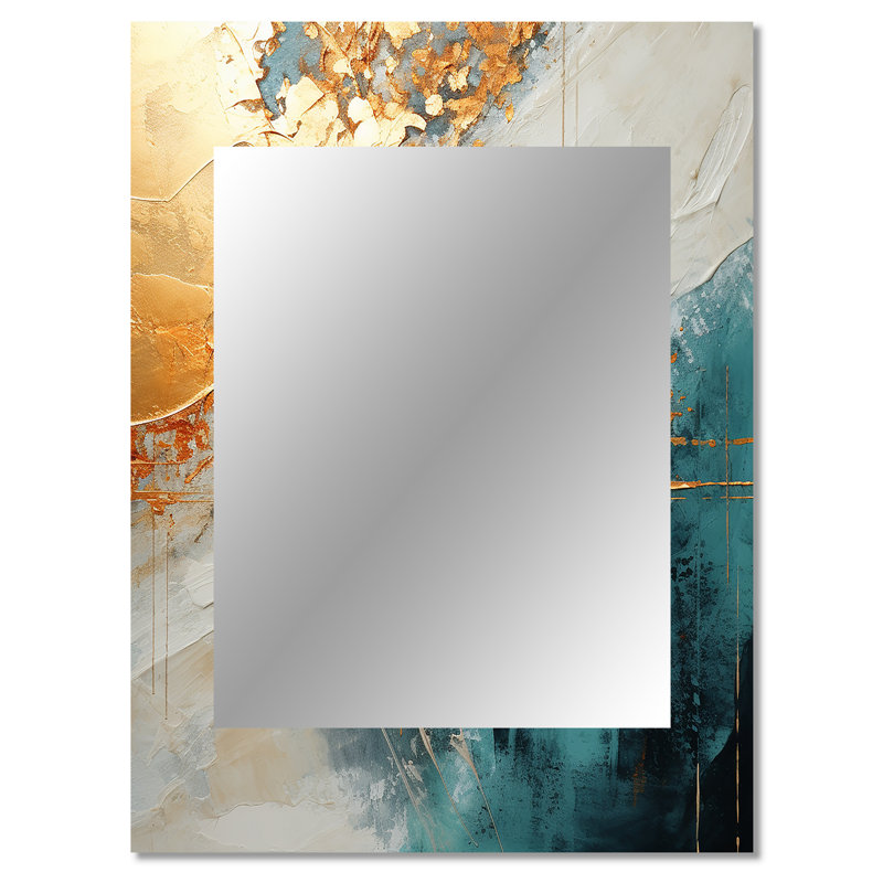 Minimalisme méditation - peinture abstraite, miroir mural décoratif, miroir beige, impression d'art en métal, 40 po x 30 po