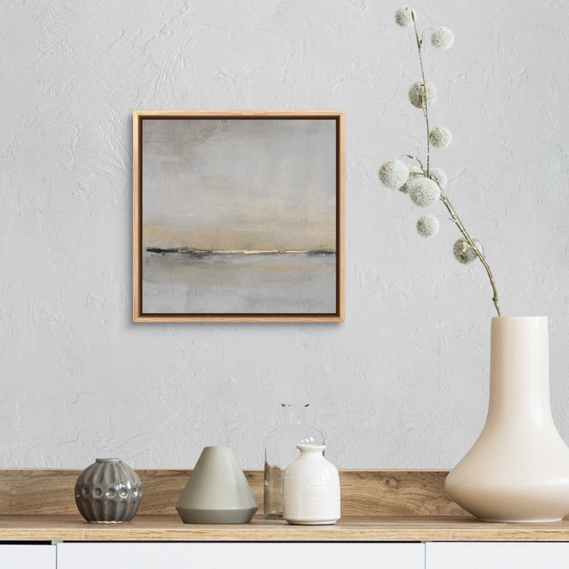 «Horizontal Flow II» par Tim O'Toole - Peinture sur toile, Toile avec cadre photo, H 13,25 po x l 13,25 po, Naturel flottant