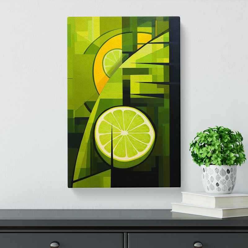 Lime Fruit Constructivism - Wrapped Canvas, 60cm H x 40cm W x 3cm D