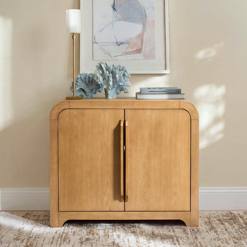 Gillon Modern 36''W Soft Curves Accent Cabinet with Simple Assembly