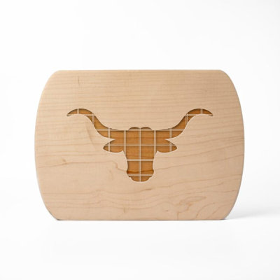 Plaid Steer 8 x 11 Maple Oval Cutting Board