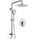 Wall Mount Pressure-Balanced Shower System,10"Rainfall Shower Head with Slider Bar Handheld Spray