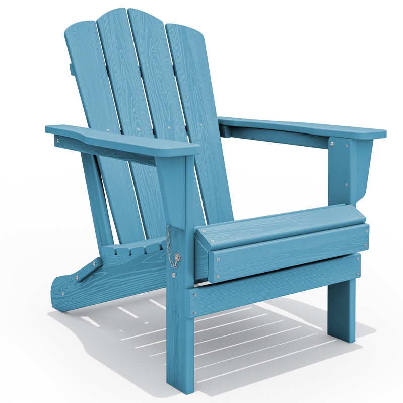 Chaise Adirondack en acier PEHD pliable, Bleu clair