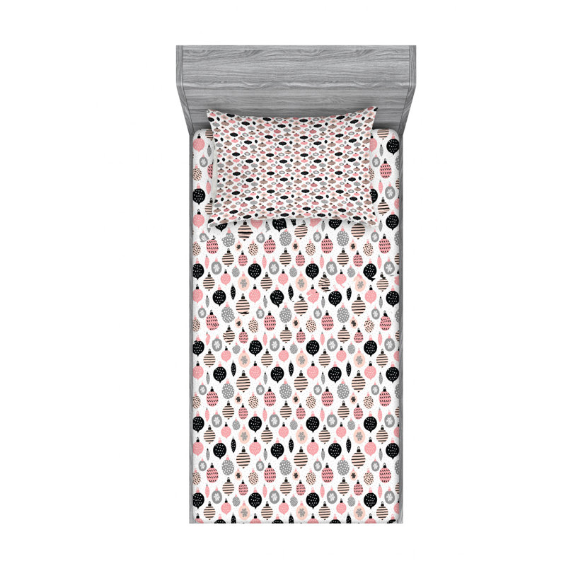 Scandinavian Microfiber Fitted Sheet, Twin Fitted Sheet with 1 Pillowcase