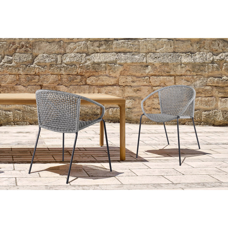 Chapa Indoor/Outdoor Stackable Steel Dining Chair with Rope