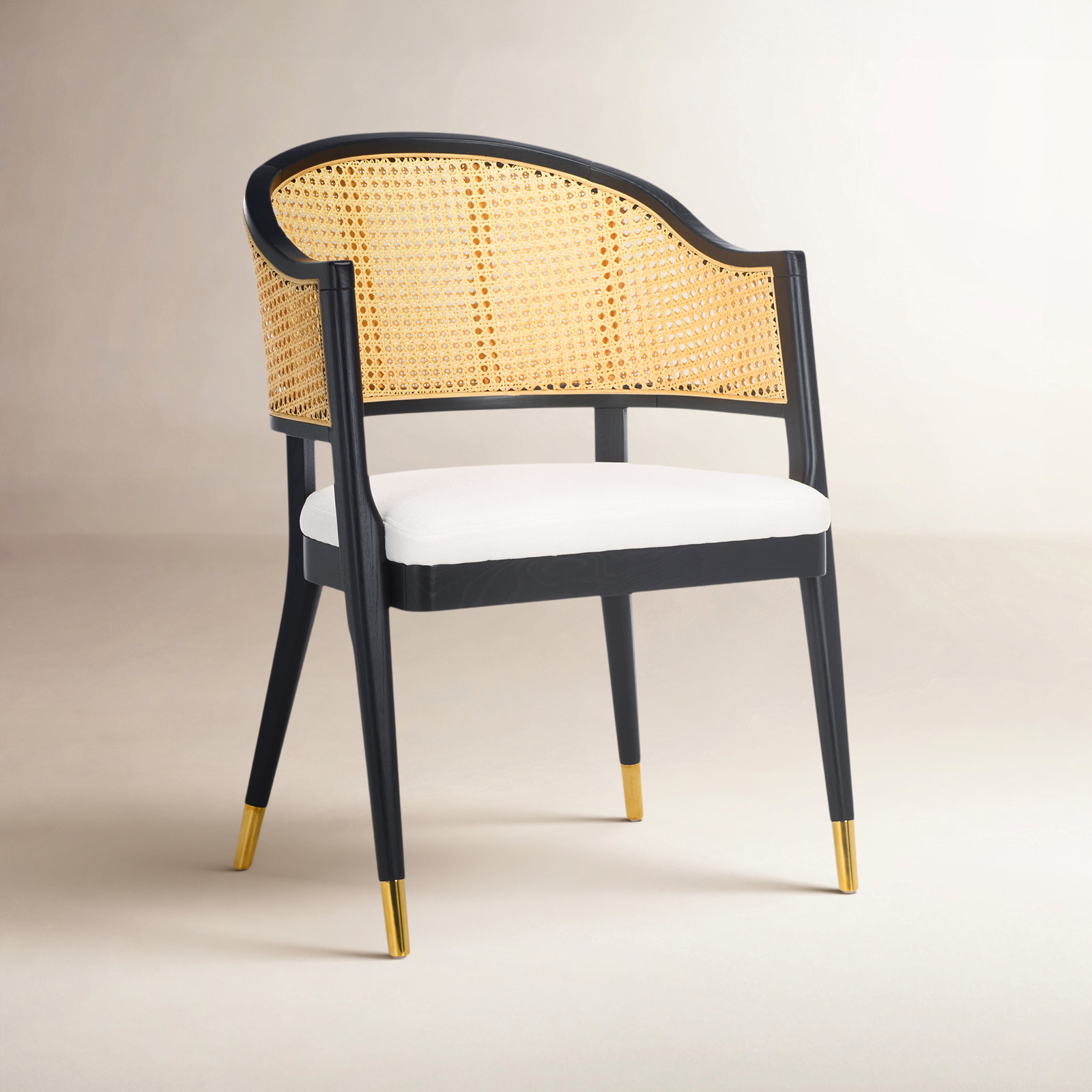 Godfrey Dining Armchair, Black/Natural