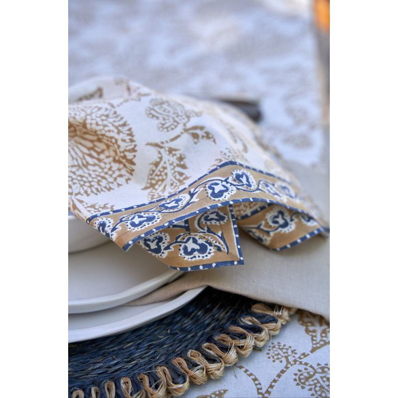 Chloe Napkins - Blue/Brown - 20" x 20" - Set of 4