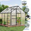 Serre en polycarbonate de 6 pi x 8 pi avec structure en aluminium robuste, évent de toit réglable et grand intérieur pour la cour ou le patio-124940787