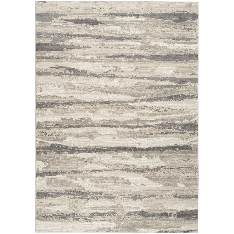 Ivaline Modern Striped Sustainable Woven Rug, Rectangle 6' x 9'