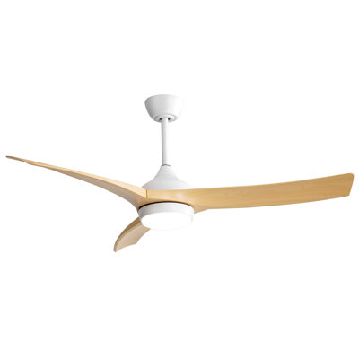 Ventilateur de plafond moderne de 52 pouces avec lumière DEL 18 W et moteur à télécommande 3 pales en ABS pour la chambre à coucher