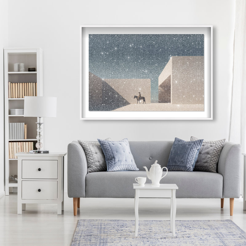 Lone Equestrian II Print by Oliver Gal, 25.5"H x 37.5"W, White Shadowbox