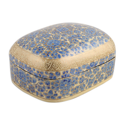 Red Barrel Studio® Handmade Blue Garden Wood And Papier Mache Decorative Box