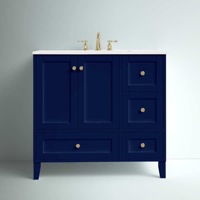 Selma 36" Single Bathroom Vanity Set, Blue