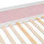 Lit superposé double avec tiroirs et tablettes de rangement, structure moderne en bois bicolore avec bande lumineuse à DEL, blanc et rose-1157206999