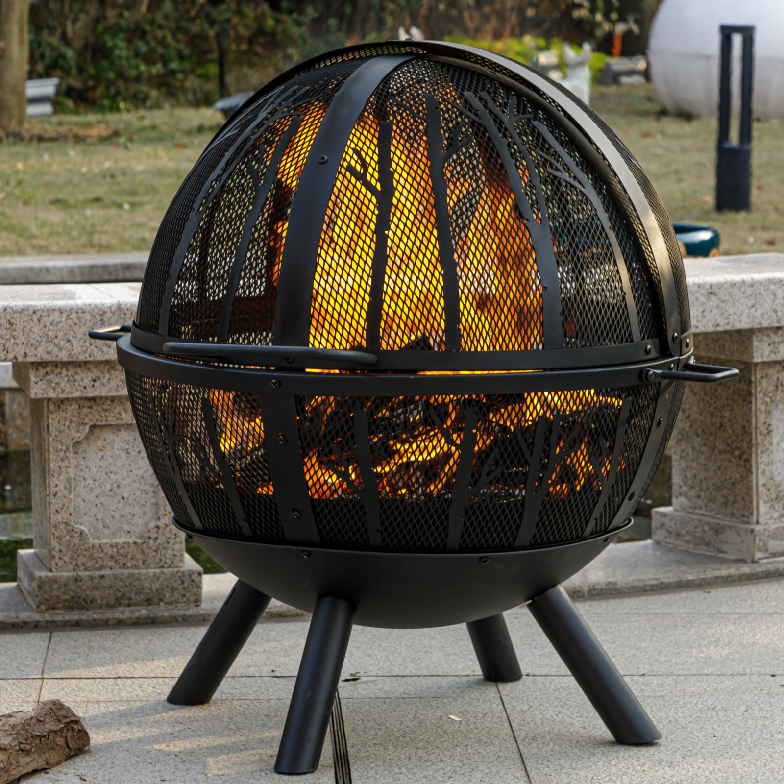 Millwood Pines Culberhouse 35" H x 31" W Wood Burning Fire Pit with Grill & Mesh Screen | Wayfair