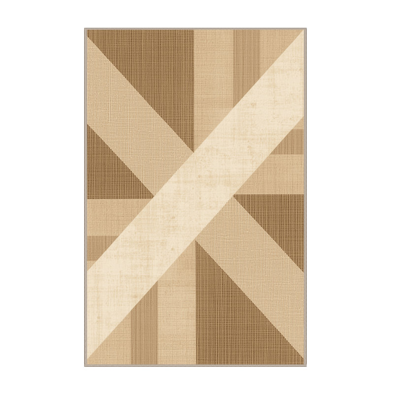Machine Washable Bemott Cottage Americana Plaid Rug in Brown – Beige Binding, 8x12