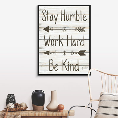 Reproduction d’art textuel sur toile, "stay humble" par Annie LaPoint