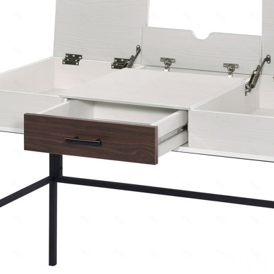 Bureau d'écriture naturel et noir avec port USB