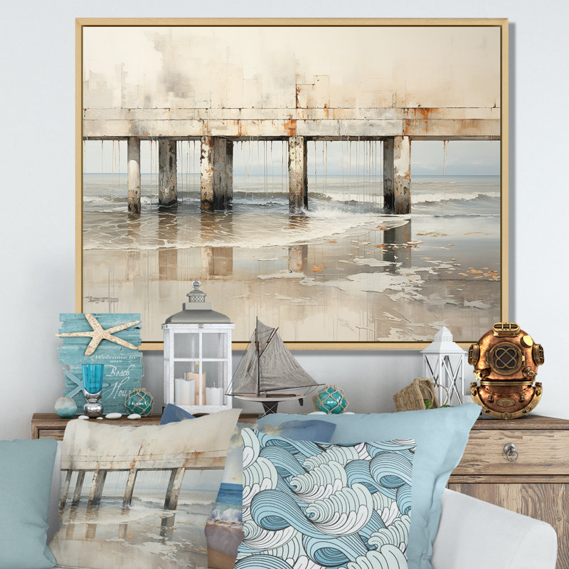 Raynor - Décoration murale plage et océan, Cadre naturel flottant, H 30 po x l 40 po x P 1,5 po