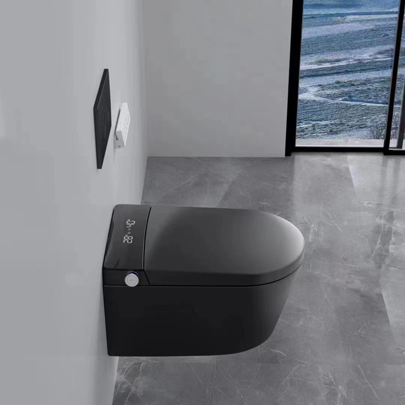 Cuvette de toilette bidet suspendue noire matte