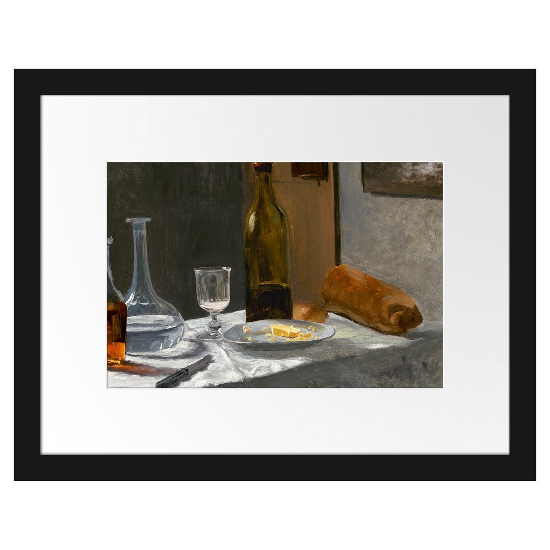 Gerahmter Kunstdruck Still Life with Bottle von Claude Monet