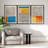 Abstract Vibrant Color Blocks " Mid-century Modern Multicolor Block Colorful Framed Abstract Geometric Canvas Print Wall Art " 3 - Pieces-75848669-75848668
