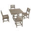 Ensembles de salle à manger de patio peu encombrants, Hdpe 5 pièces rustique pour terrasse